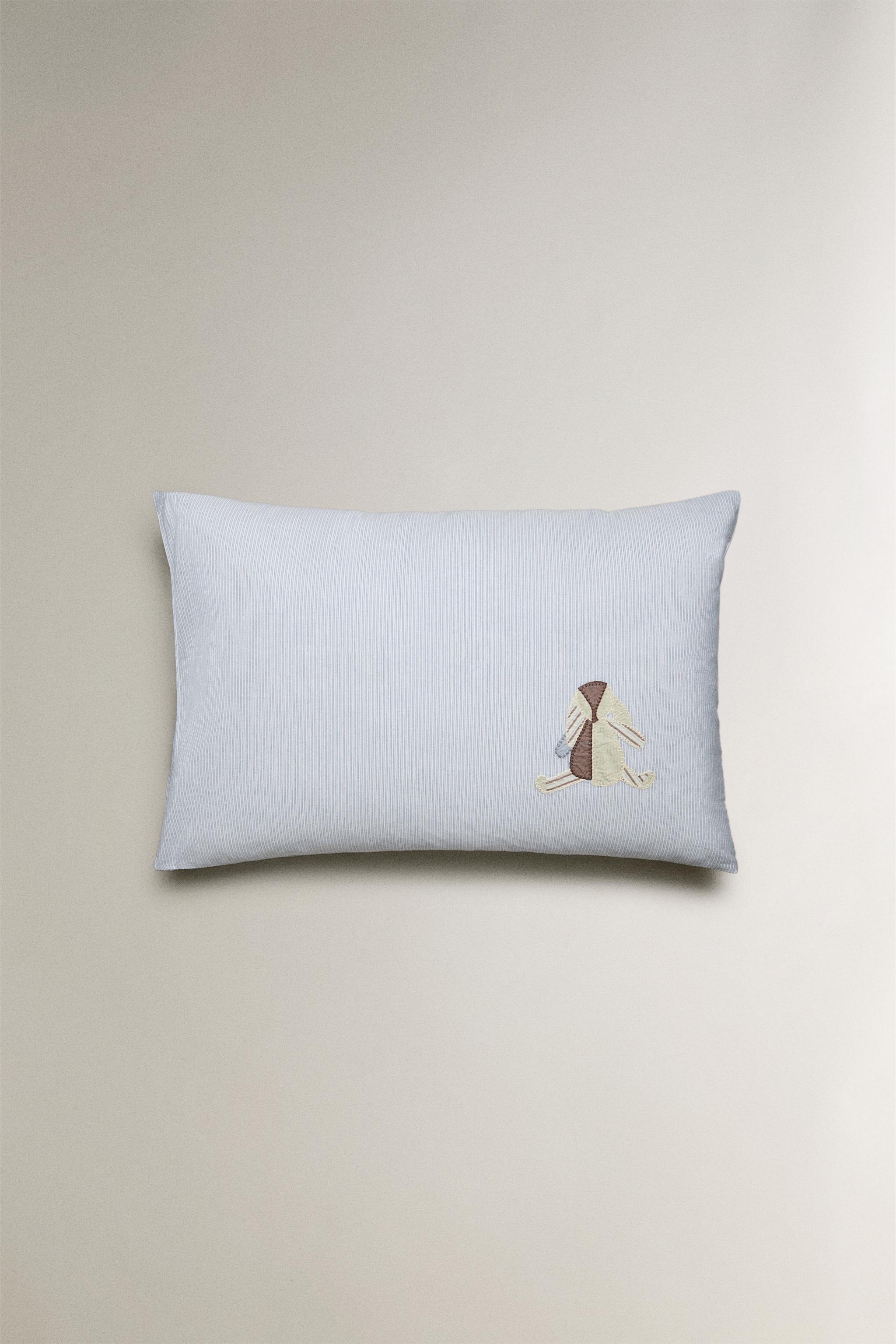 KIDS' COTTON RABBIT PILLOWCASE